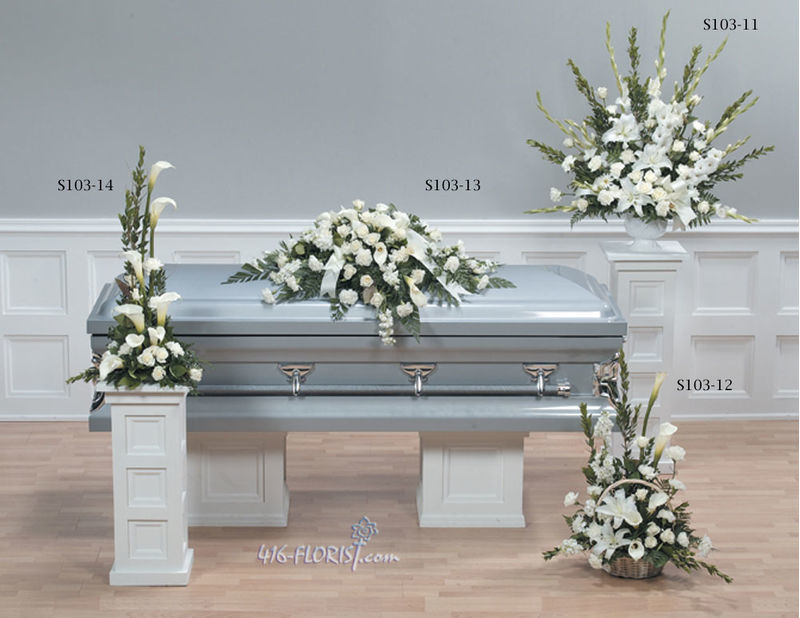 White Funeral Flower Package F-1