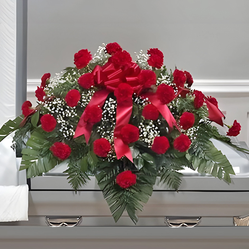 Funeral Carnation Casket Arrangement c1941 | Funeral Flower Arrangements